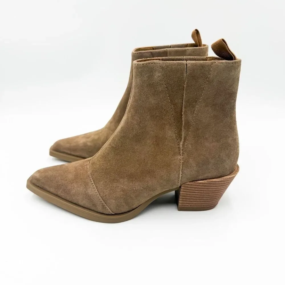 Rag & Bone Dart Tan Suede Ankle Boots Pointed Toe Size 9.5